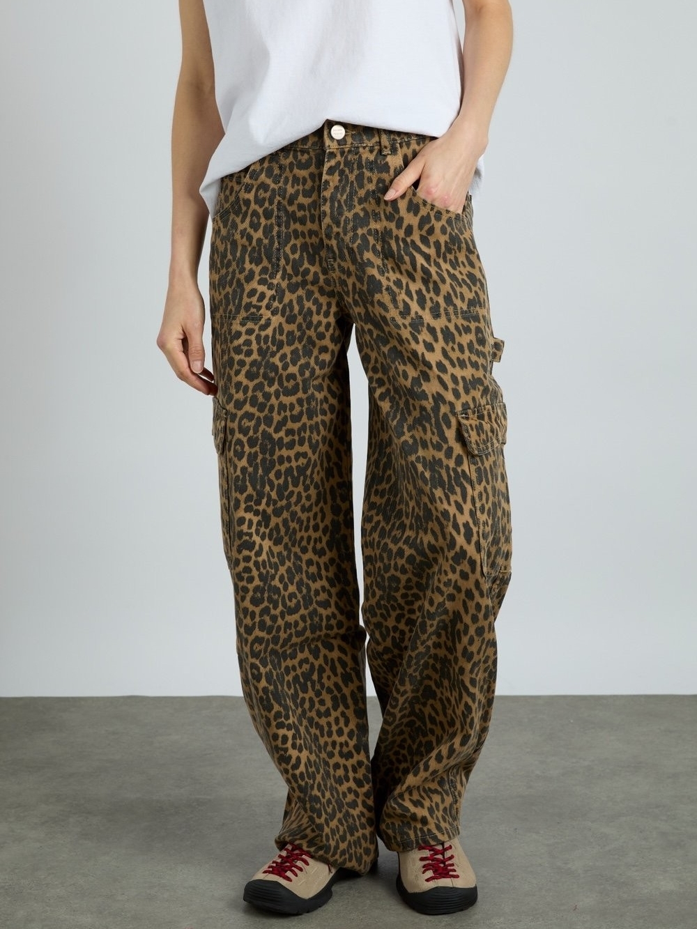 Damson Madder Leopard Cargo Jeans